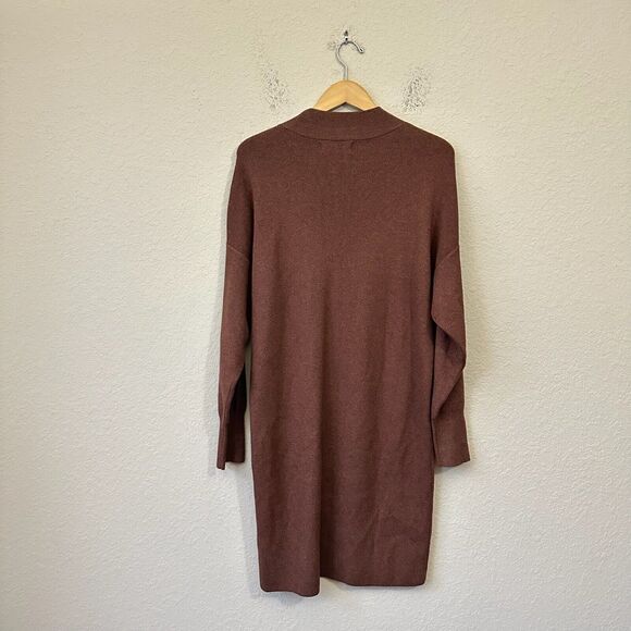 ABERCROMBIE & FITCH Sweater Dress Brown Knit LS Mock Neck NWT - Picture 2 of 9